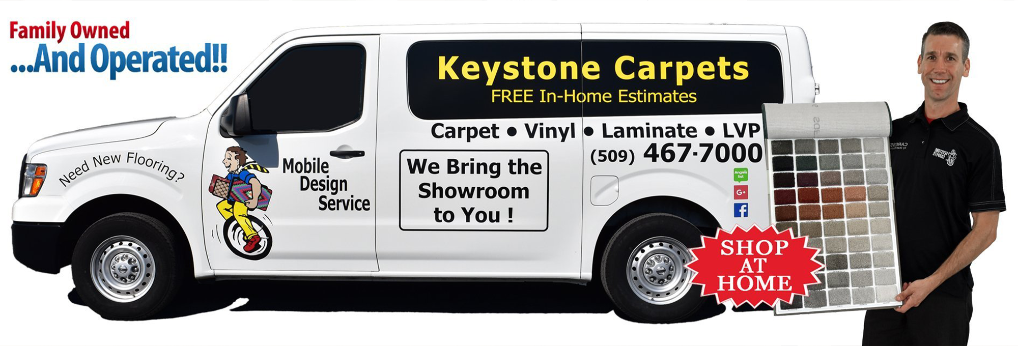 white commercial van from keystone carpets inc in WA